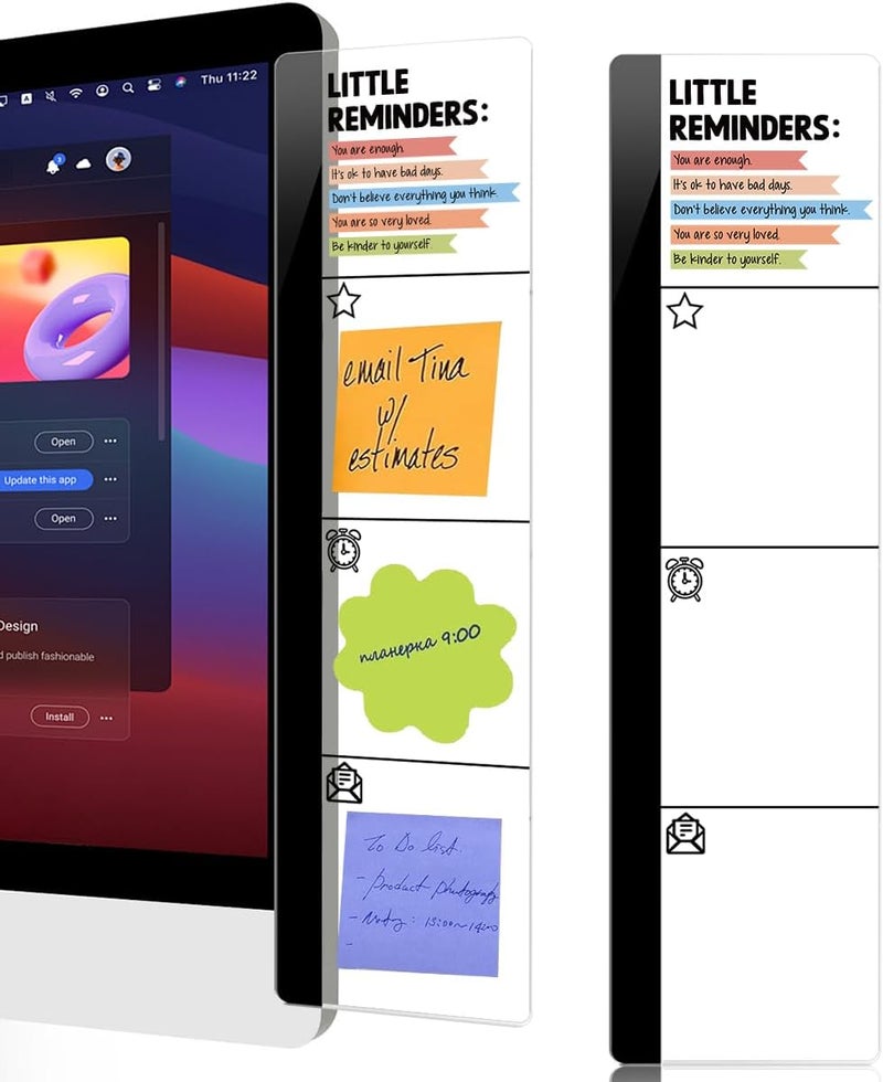 HTBIG Computer Monitor Memo Board Daily Inspirational Quotes Logo Decor Monitor Message Board Sticky Notes Office Desk Accessories for Send Family Members Office Friends and Colleagues Gifts - Image 1